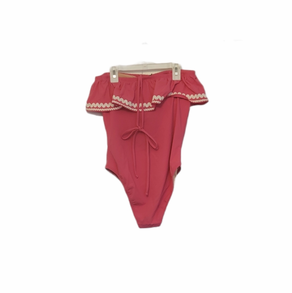 J Crew one piece bandeau ruffled swimsuit